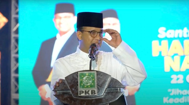 Anies di acara "santri bersholawat" di Magelang. Dok: YouTube Muhaimin Iskandar