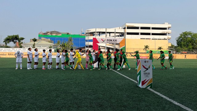 Kualifikasi Sepak Bola Wanita PON 2024 antara Lampung vs Banten. Foto: Aji Nugrahanto/kumparanBOLANITA
