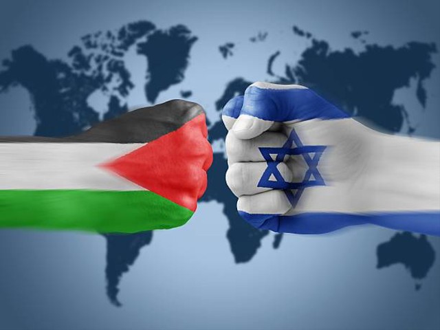 ilustrasi bendera Palestina dan Israel | foto: istockphoto.com