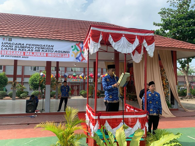 Bersama Majukan Indonesia, Lapas Kayu Agung Gelar Upacara Hari Sumpah Pemuda