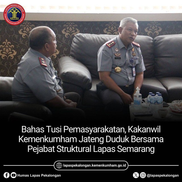 Bahas Tusi Pemasyarakatan, Kakanwil Kemenkumham Jateng Duduk Bersama Pejabat Struktural Lapas Semarang