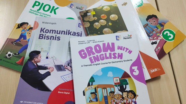 Dokumentasi pribadi. Foto beberapa sampul buku dari PT. Penerbit Erlangga (Foto : Fitri Balqis)