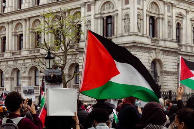 Ilustrasi bendera Palestina. Foto: Unsplash