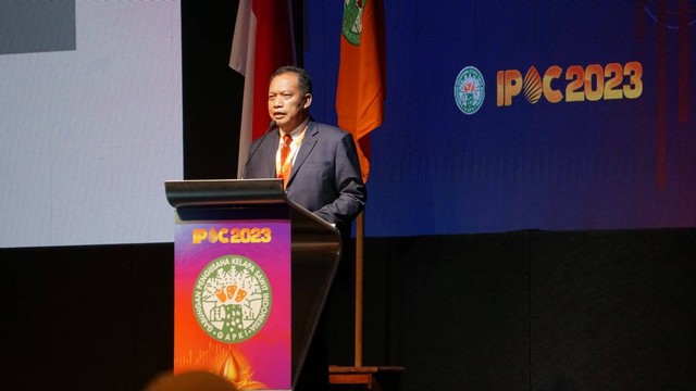 Dewan Penasihat Gabungan Pengusaha Kelapa Sawit Indonesia (Gapki), Joko Supriyono saat pagelaran Indonesian Palm Oil Conference (IPOC) 2023 dok.GAPKI
