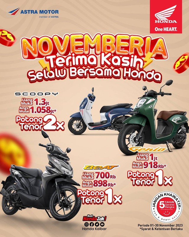 Promo NOVEMBERIA dari Astra Motor Kalbar. Foto: Dok. Astra Motor Kalbar