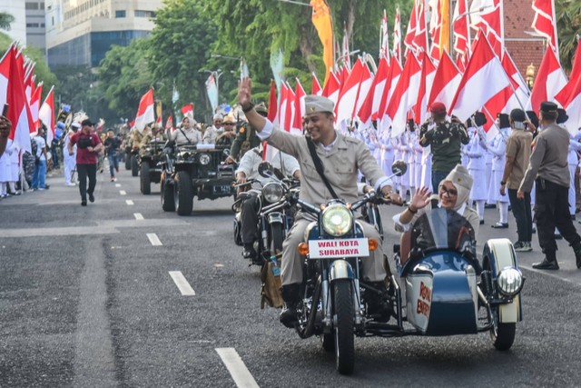 Surabaya Parade Juang yang digelar Minggu (5/11) sore. Foto: Diskominfo Surabaya