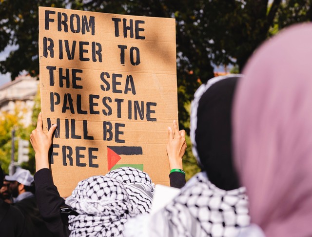 Slogan From the river to the sea, Palestine will be free. Foto: Unsplash