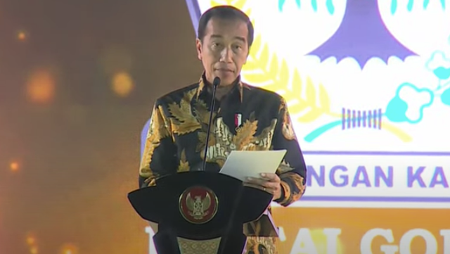 Presiden Jokowi di HUT Golkar. Foto: Tangkapan Layar You Tube Partai Golkar