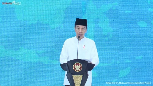 Presiden Jokowi menghadiri acara peresmian pembukaan Rakernas LDII di Jakarta, Selasa (7/11/2023). Foto: Youtube/Sekretariat Presiden