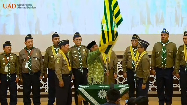 Pengukuhan dan Rapat Kwartir Pusat Gerakan Kepanduan Hizbul Wathan periode 2023–2028 di Universitas Ahmad Dahlan (UAD) (Dok. Zahro)