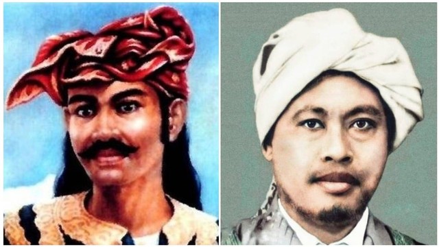 Radin Inten II dan K.H. Ahmad Hanafiah, tokoh pejuang kemerdekaan asal Provinsi Lampung. | Foto : Ist