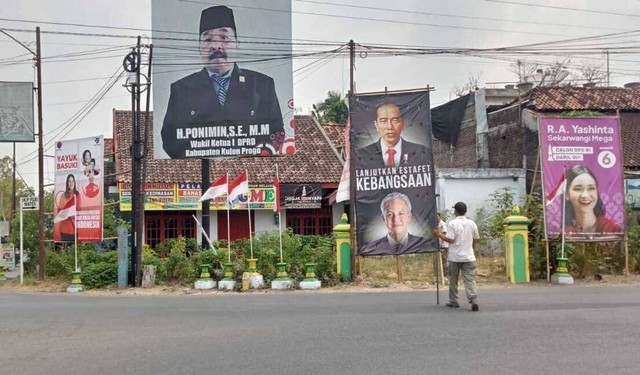 Ilustrasi baliho aleg dan capres di wilayah DIY. Foto: Satpol PP Kulon Progo