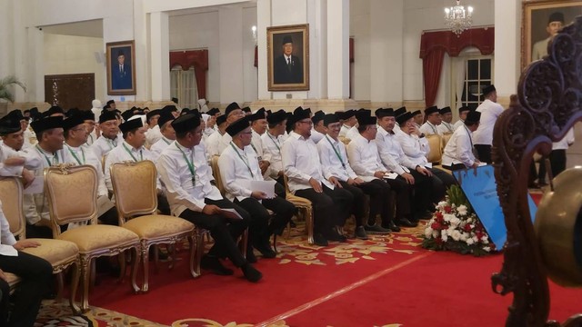 Presiden Jokowi membuka peresmian Rakernas BKM di Istana Negara. Foto: Nadia Riso/kumparan