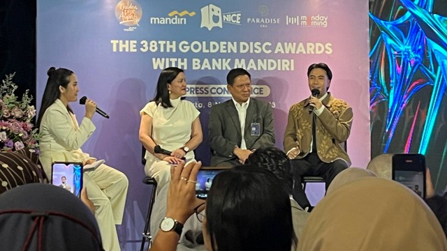 Acara press conference 38th Golden Disc Awards in Jakarta di The Kasablanka pada Rabu (8/11/2023). Foto: Nurlaela/kumparan