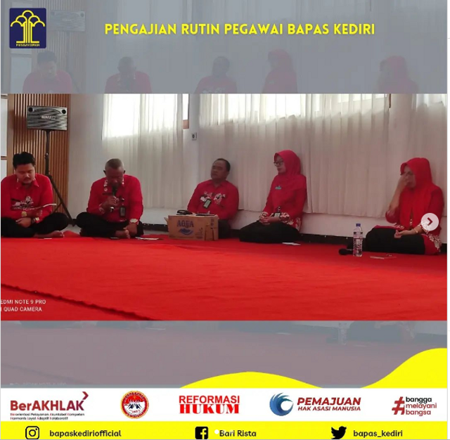 Pengajian Rutin Pegawai Bapas Kediri (Foto::HumasBapasKediri)