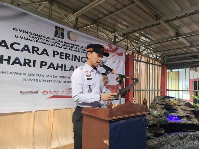 Peringati Hari Pahlawan Ke-78, Lapas Pagar Alam Gelar Upacara Bendera