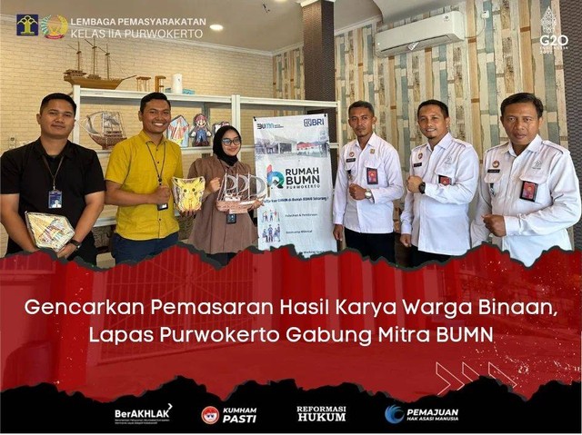 Hasil Karya Warga Binaan Lapas Purwokerto Dipasarkan di Rumah BUMN Purwokerto