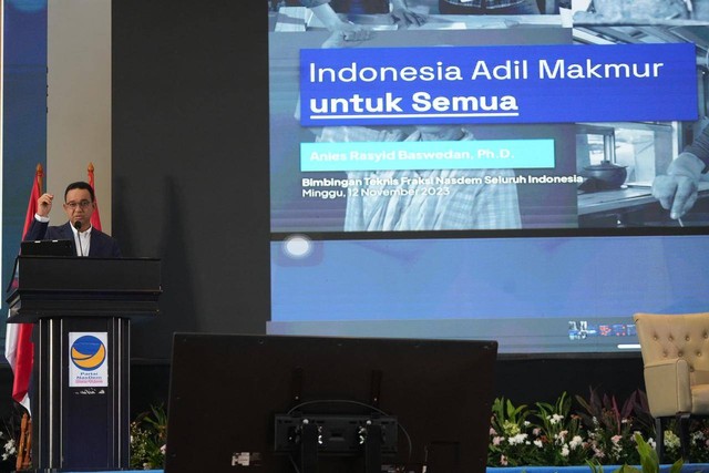 Anies beri pengarahan di Bimtek Partai NasDem.  Foto: Dok. Istimewa