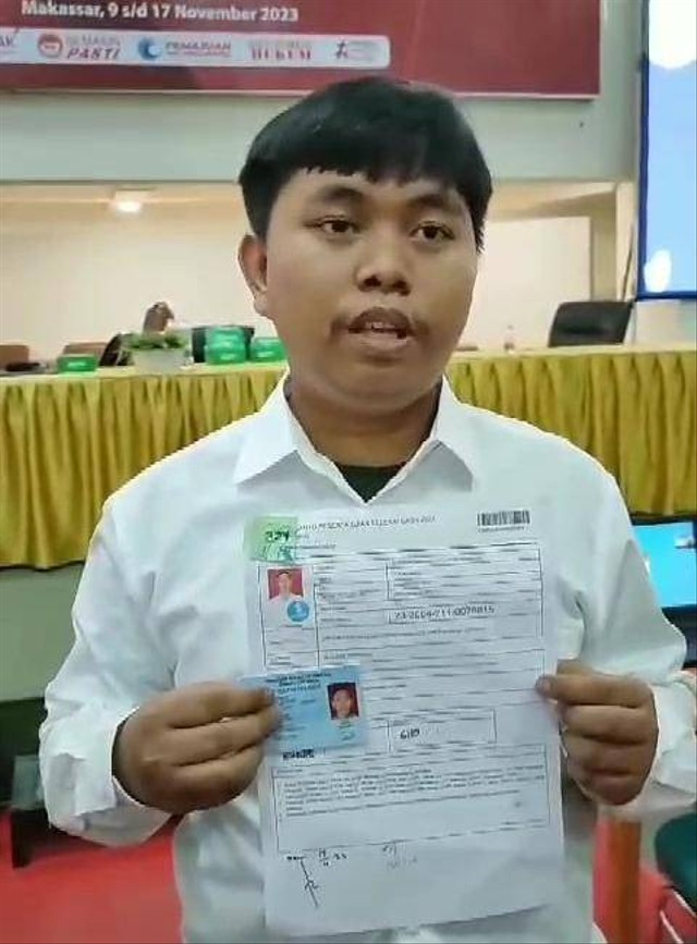 MH (24), joki seleksi CPNS Kemenkumham RI di Makassar saat diamankan. Foto: Dok. Istimewa