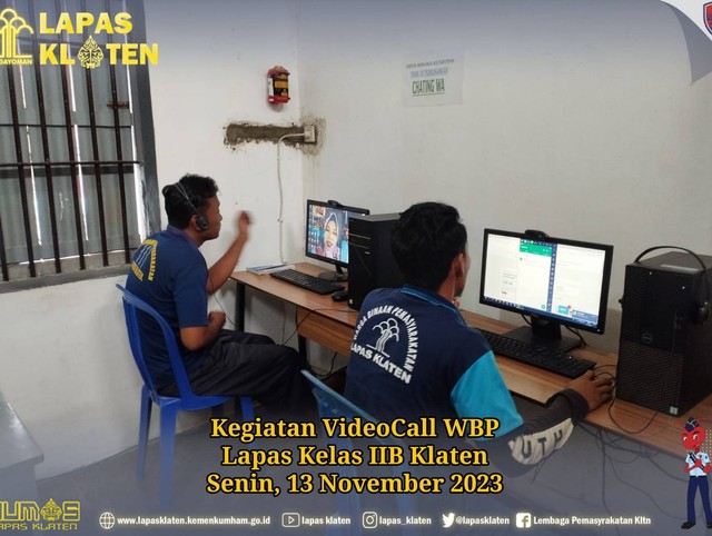 Permudah Komunikasi WBP dengan Keluarga, Lapas Klaten Fasilitasi Video Call