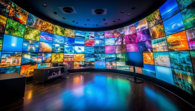 Siaran televisi modern di layar lebar. Foto: vecstock/Freepik