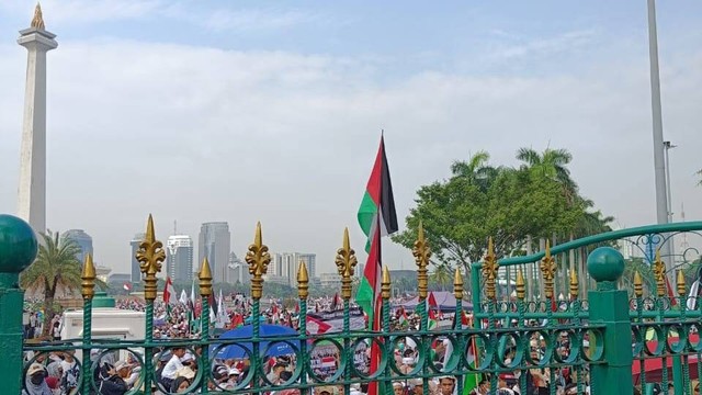 Aksi Bela Palestina di Monas. Foto: Koleksi Pribadi