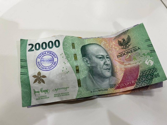 Stampel Prabowo Satria Piningit di uang Rupiah. Foto: Dok. Istimewa