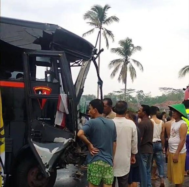 Mobil Bus Brimob Terlibat Kecelakaan di Lampung, 1 Orang Meninggal, 4 Luka-luka