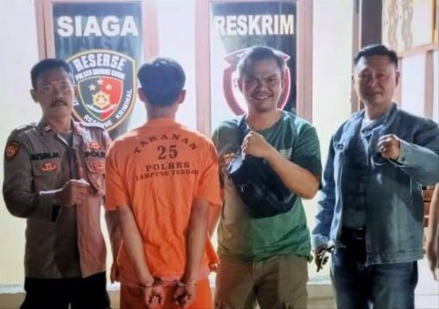 Pelaku yang berhasil diamankan .| Foto: Dok Polres Lampung Tengah