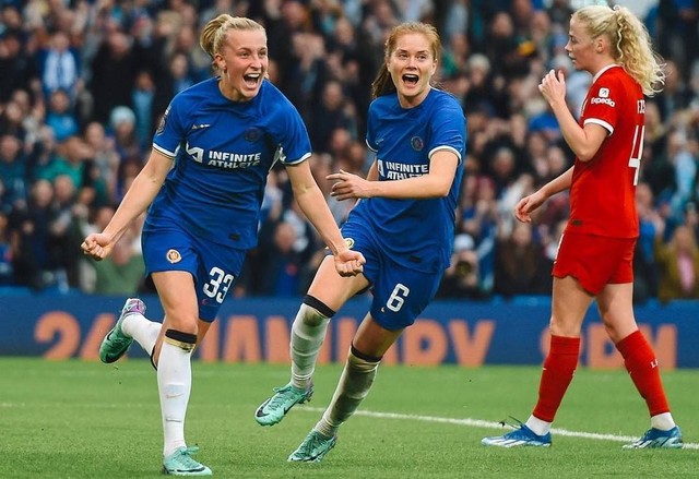 Chelsea taklukkan Liverpool dengan skor 5-1 di pekan ketujuh Liga Inggris Wanita, Sabtu (18/11). Foto: Instagram/@chelseafcw