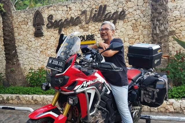 Ida Bagus Ngurah Wijaya dengan motor besarnya - IST