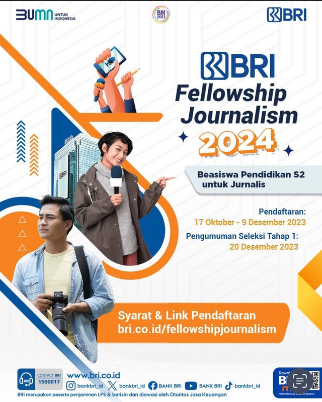 BRI mempersembahkan BRI Fellowship Journalism 2024 yang merupakan program beasiswa S2. dok. BRI 