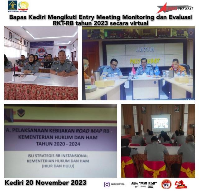 Entry Meeting Monitoring dan evaluasi  RKT-RB Tahun 2023 secara virtual (Foto:HumasBapasKediri)