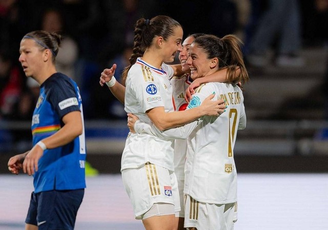 Olympique Lyonnais (Lyon) menang 2-0 atas St. Polten di matchday kedua Liga Champions Wanita 2023/24. Foto: Instagram/@olfeminin