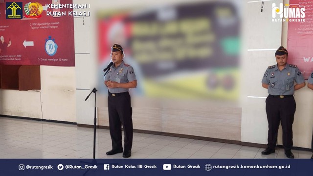 Komitmen Rutan Gresik Jaga Kedisplinan Petugas melalui Apel Pagi