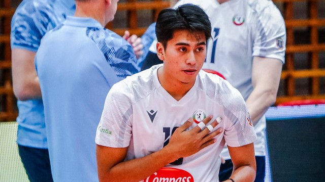 Pevoli Indonesia, Fahry Septian, saat membela SKV Montana di Liga Voli Bulgaria pada Oktober 2023. Foto: BVF (National Volleyball League) Bulgaria