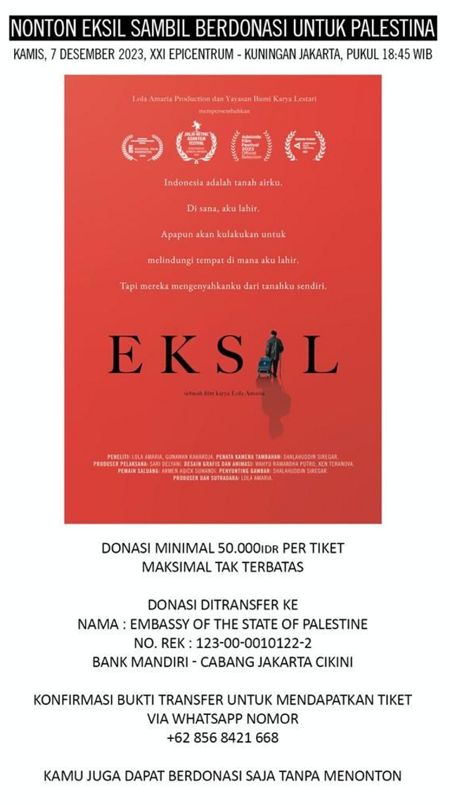 Nobar film Eksil sambil donasi untuk Palestina. Foto: Istimewa