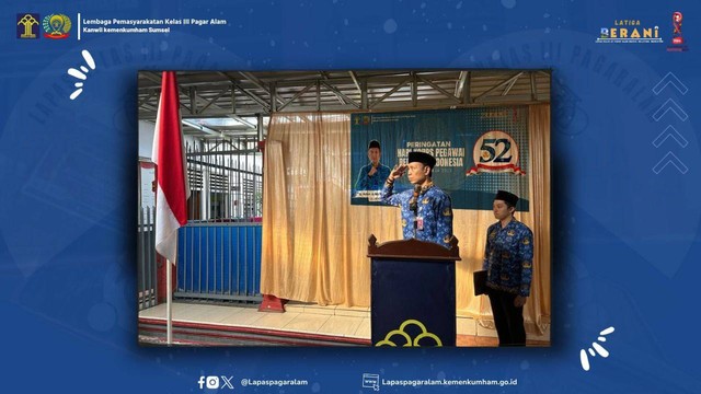 Korprikan Indonesia, Upacara HUT Korpri Ke-52 di Lapas Pagar Alam