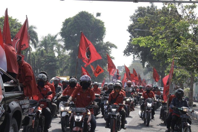 Ilustrasi konvoi kampanye PDIP. Foto: DPC PDIP Purworejo
