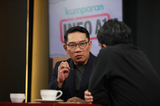 Ketua Tim Kampanye Daerah (TKD) Ridwan Kamil menjawab pertanyaan di acara Info A1 di kumparan, Jakarta, Kamis (30/11). Foto: Aditia Noviansyah/kumparan