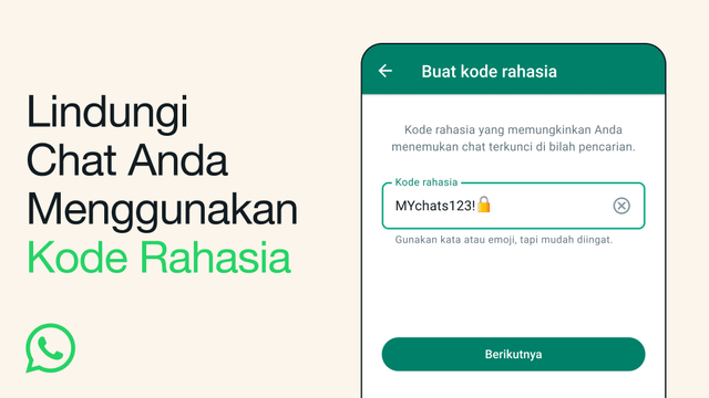 Fitur Kode Rahasia di Chat Lock WhatsApp Foto: WhatsApp