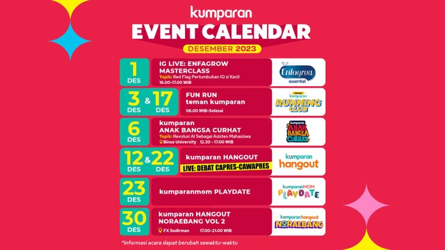 kumparan event calendar bulan Desember 2023 Foto: kumparan