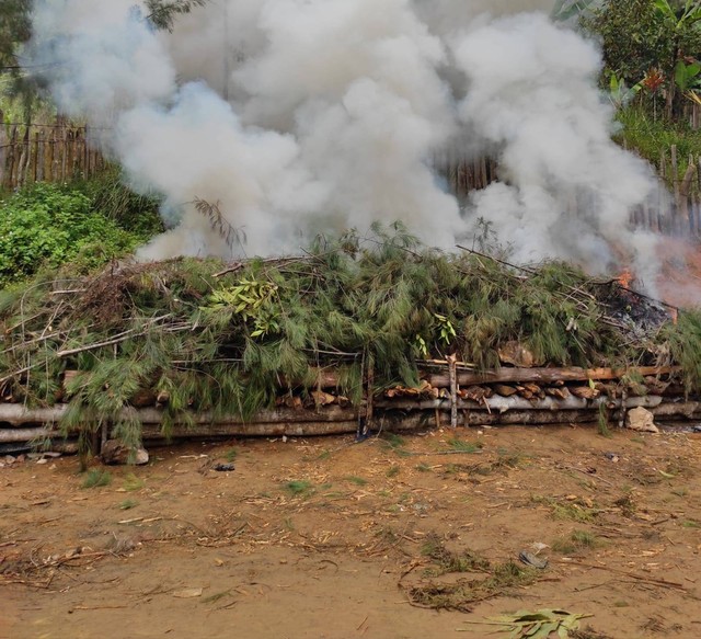 Ket: Gambar batu dan kayu yang dipnaskan untuk barapen distrik Bibida Kab.Paniai Papua tengah | oleh: oscar ugipa