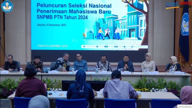 Seleksi Nasional Penerimaan Mahasiswa Baru (SNPMB) tahun 2024. Foto: YouTube/SNPMB