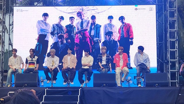 Press conference Fact Check NCT 127 Face to Face Album Sign Event in Jakarta, Sabtu (9/12/2023). Foto: Nurlaela/kumparan