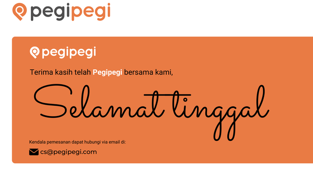 Pegipegi berpamitan pada pelanggan. Dok: Website Pegipegi