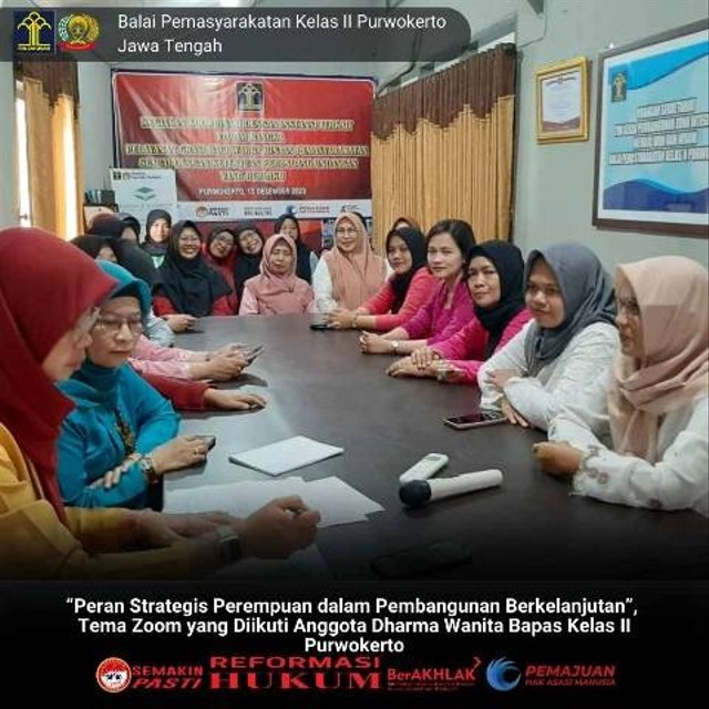 Dharma Wanita Bapas Purwokerto Ikuti Zoom Peringatan Dirgahayu Dharma Wanita