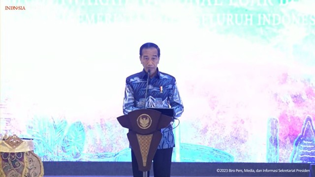 Presiden Jokowi resmikan pembukaan Munas Luar Biasa APEKSI Tahun 2023 di Bogor, Jumat (15/12). Foto: Dok. Biro Pers Setpres