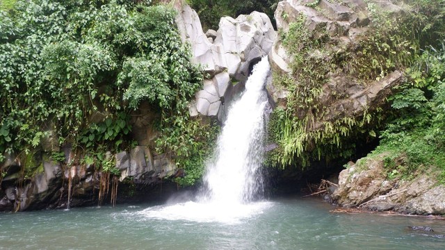 Nuansa Air terjun Way Lalaan yang diselimuti dedauan yang hijau | Foto : Alya/Lampung Geh