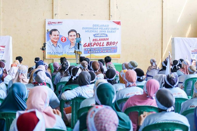 Pelaku UMKM Milenial Jabar Gabung Gaspoll Bro Dukung Prabowo-Gibran di Sumedang, Sabtu (16/12). Foto: Dok. Istimewa